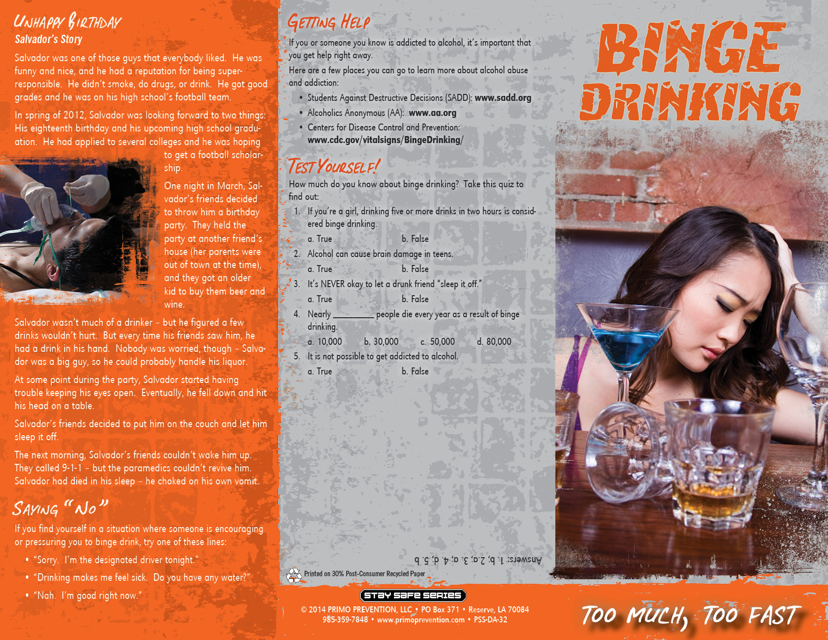 Binge Drinking 3 Panel-front Binge Drinking 3 Panel-back