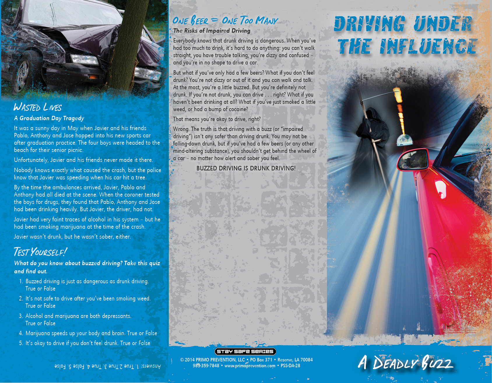 Driving Under the Influence Alcohol pamphlet brochure Front Driving Under the Influence Pamphlet - Image 3