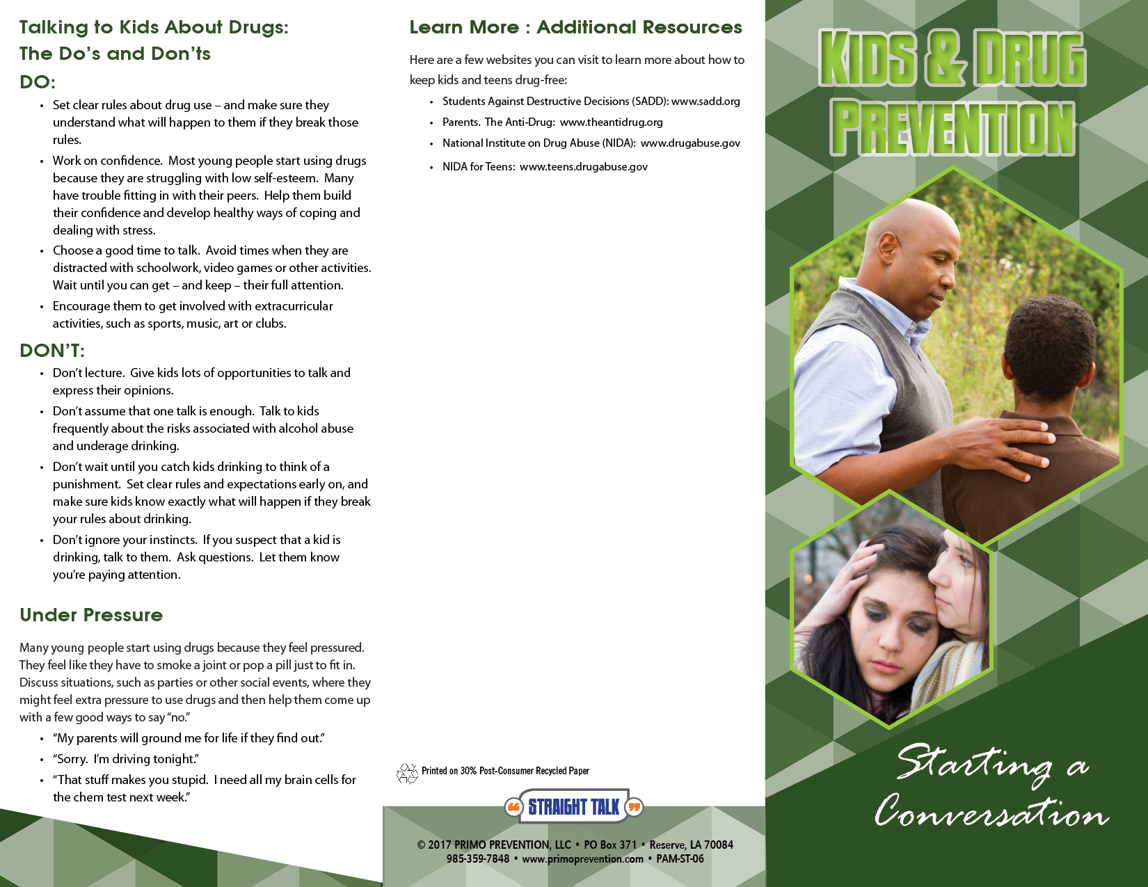 PAM-ST-06-Starting A Conversation- Kids & Drugs-FRONT Starting a Conversation: Kids & Drug Prevention Pamphlet - Image 3