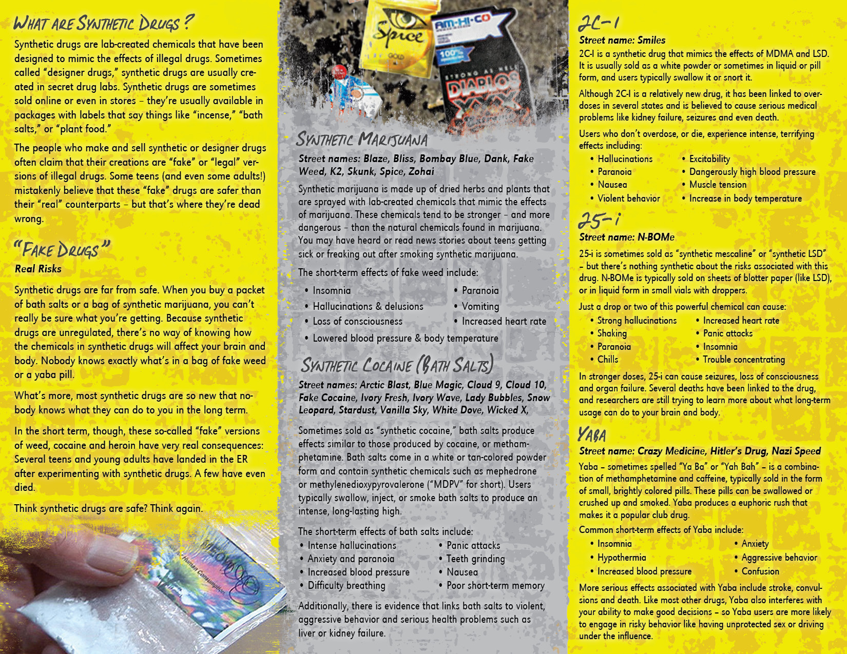 Synthetic Drugs FINAL 6 panel2 Back Synthetic Drugs: Designer Danger Pamphlet - Image 2
