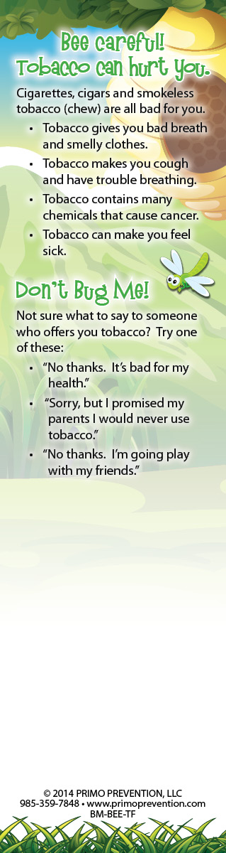 BeeLikeMe BM-TOB-back Bee Like Me: Tobacco Free Bookmark - Image 3
