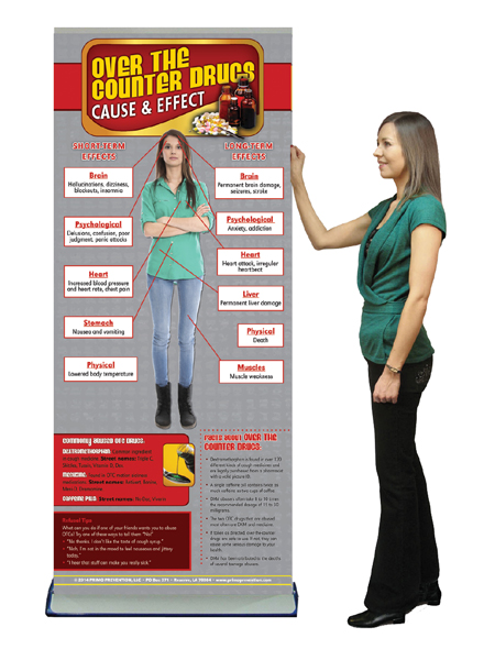 Over-the-Counter-Drugs-Bann C&E Over the Counter Drugs Retractable Banner w/Stand