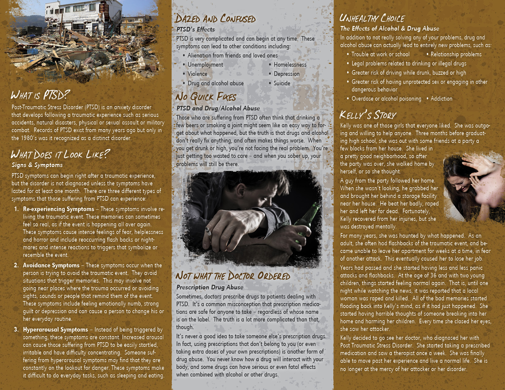 PTSD 3 panel-back PTSD (Post Traumatic Stress Disorder): It Can Get Better Pamphlet - Image 2