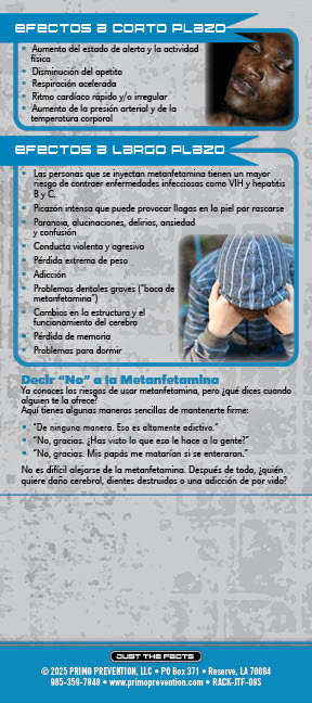 RACK-JTF-09S Meth UPDATED 2025 BACK *SPANISH* Just the Facts Rack Card: Meth (Methamphetamine) - Image 3