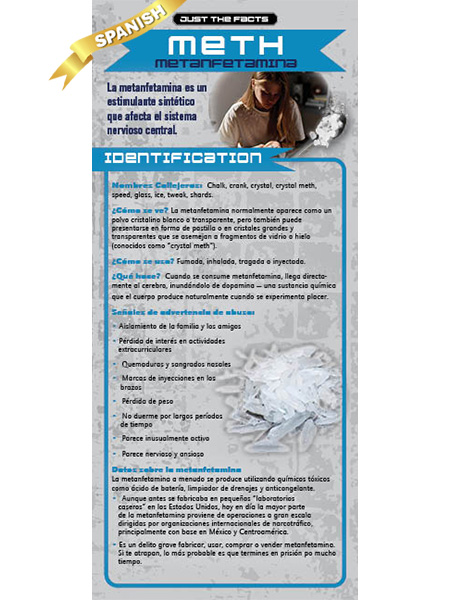 RACK-JTF-09S Meth UPDATED 2025 WEB FILE *SPANISH* Just the Facts Rack Card: Meth (Methamphetamine)