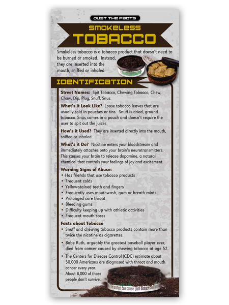 Smokeless-Tobacco-front Just the Facts Rack Card: Smokeless Tobacco