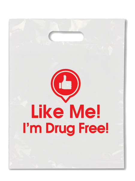 DPM-2016-LikeMe-Litterbag Like Me, I'm Drug Free! Die Cut Handle Litter Bag