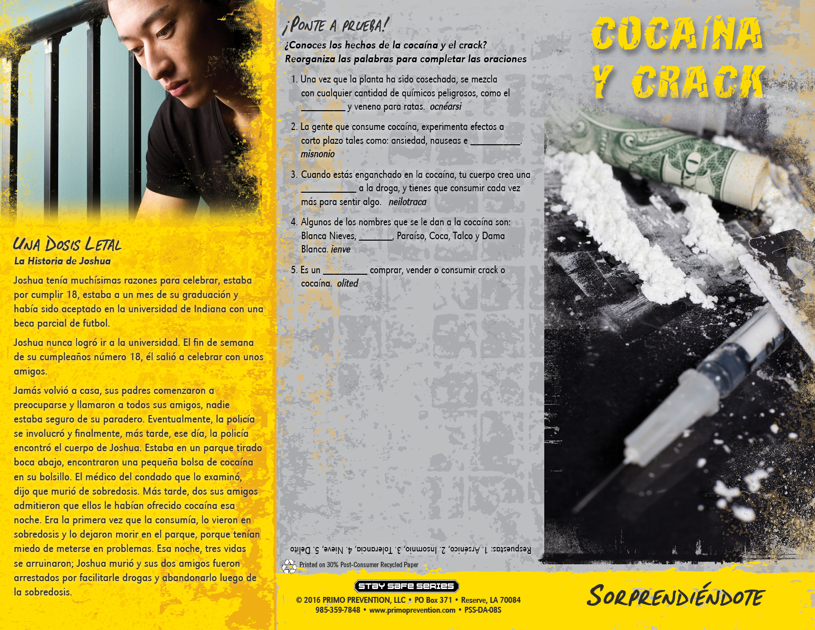 pss-da-08s-cocainecrack-span-front *SPANISH* Cocaine & Crack Pamphlet - Image 3