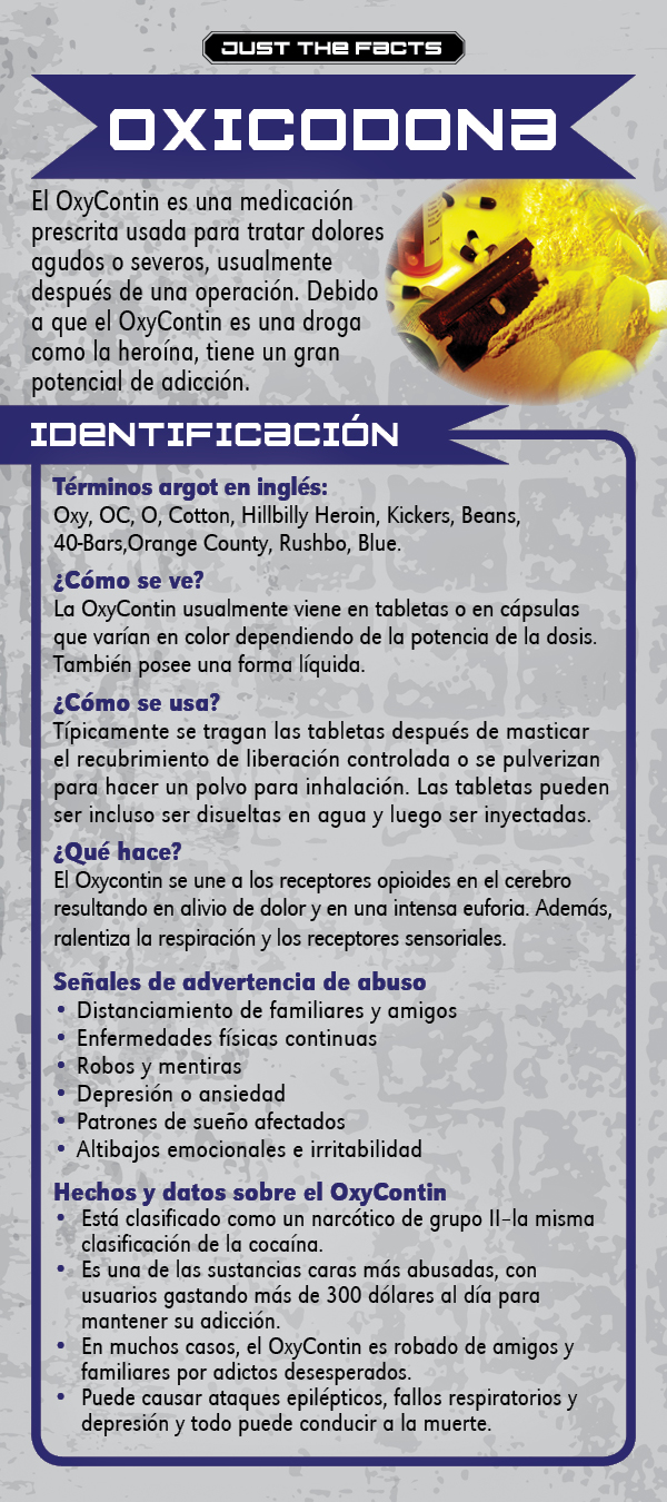 Oxycontin Spanish rack card *SPANISH* Just the Facts Rack Card: Oxycontin - Image 2
