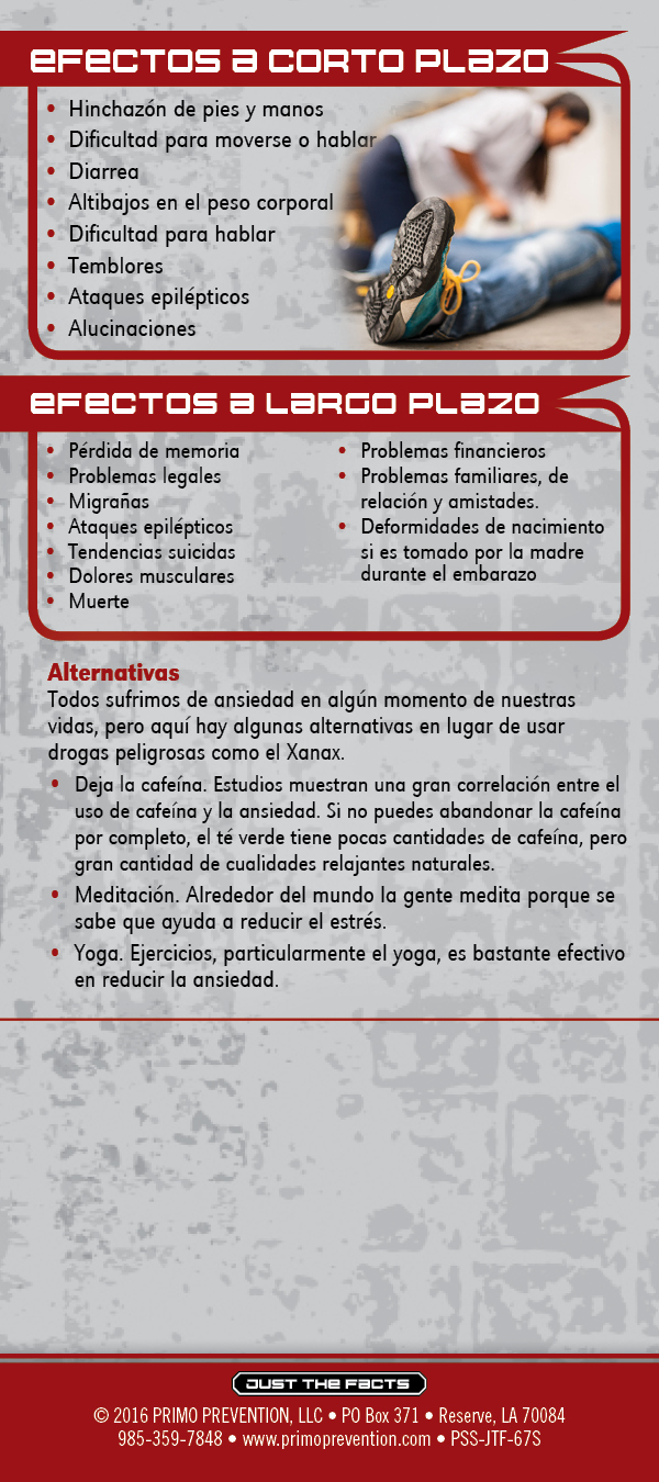 spanish xanax rack card *SPANISH* Just the Facts Rack Card: Xanax - Image 3