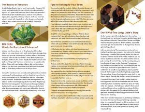 PSS-ST-03-How to Keep Kids Tobacco Free Pamphlet-BACK