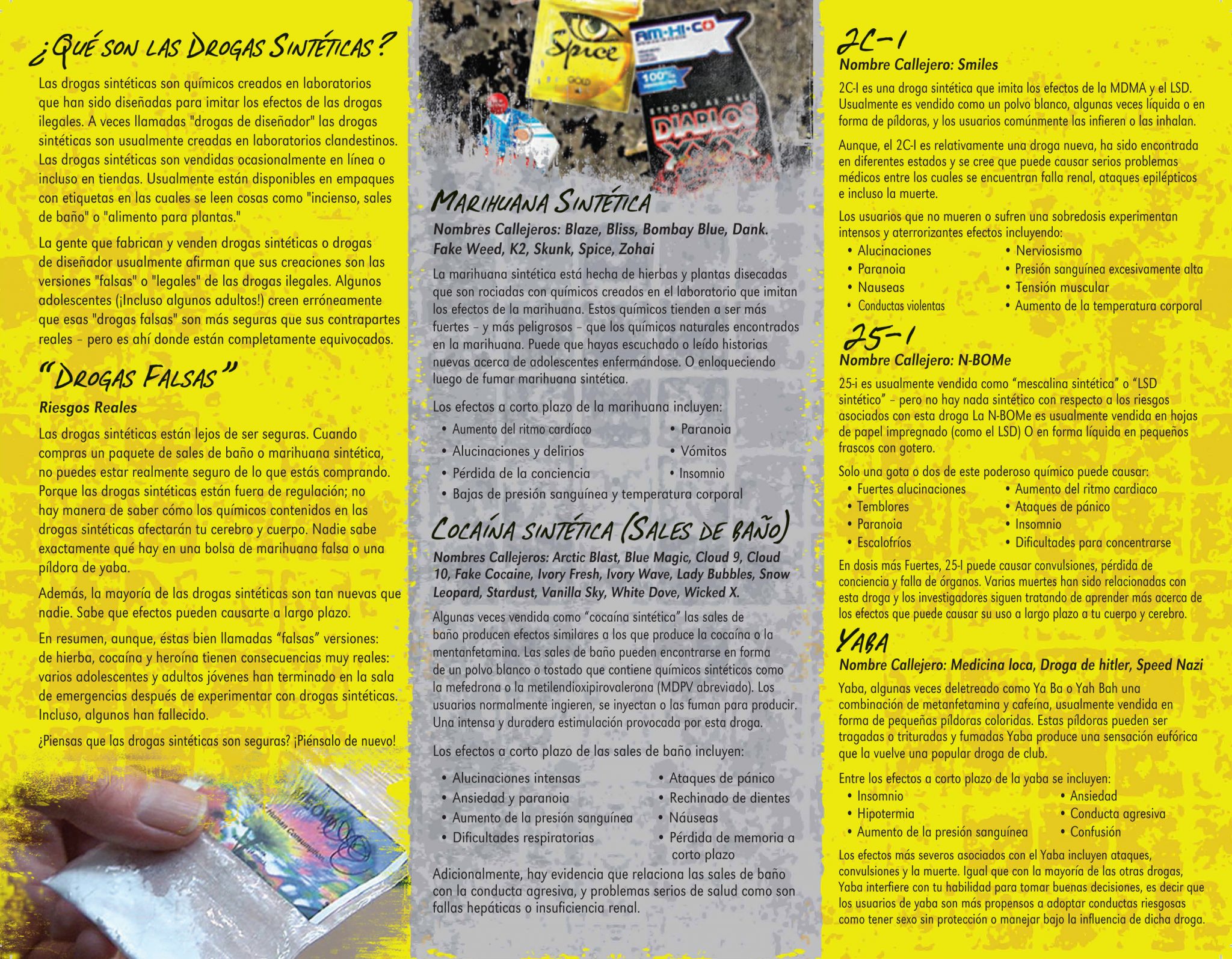Synthetic Drugs Pamphlet -BACK *SPANISH* Synthetic Drugs Pamphlet - Image 2