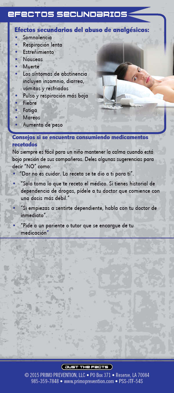 54S - Prescription Drugs-SPAN-BACK *SPANISH* Just the Facts Rack Card: Prescription Drugs - Image 3