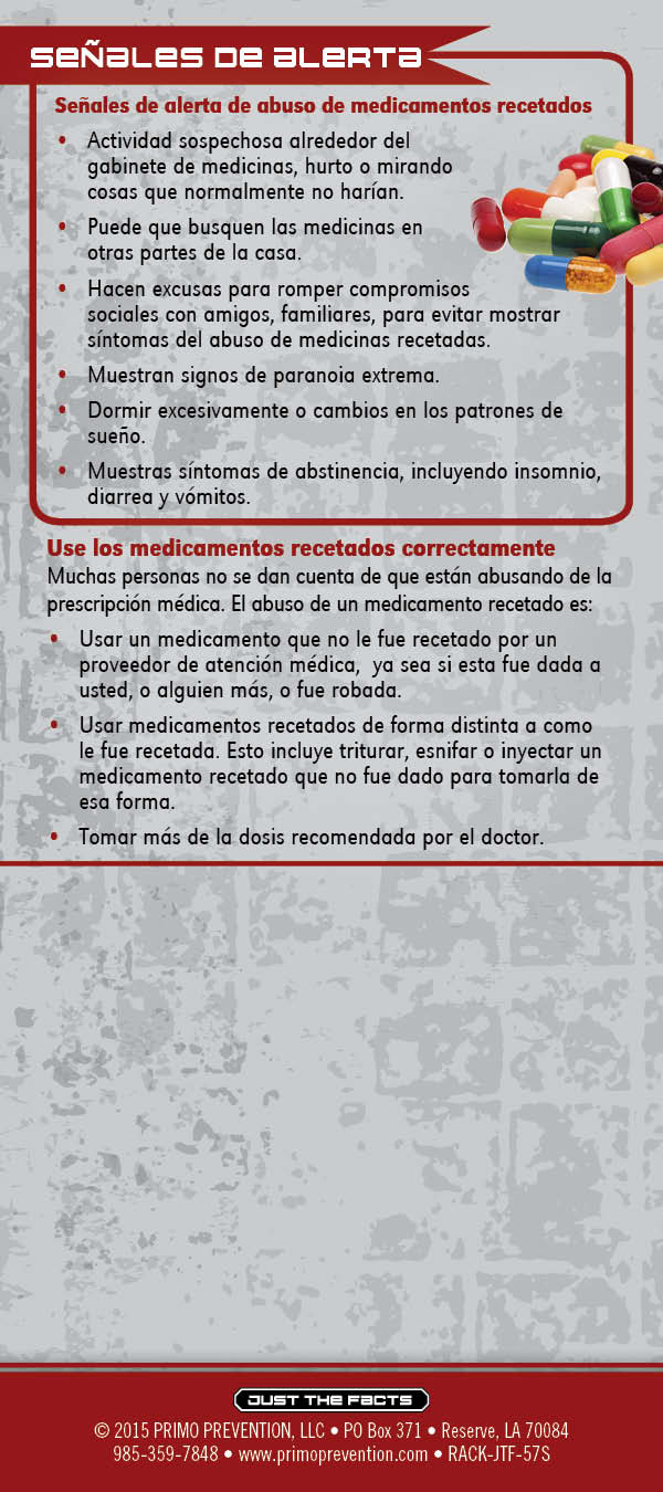 57S - Prescription Drug Disposal-SPAN-BACK *SPANISH* Just the Facts Rack Card: Prescription Drug Storage & Disposal - Image 3