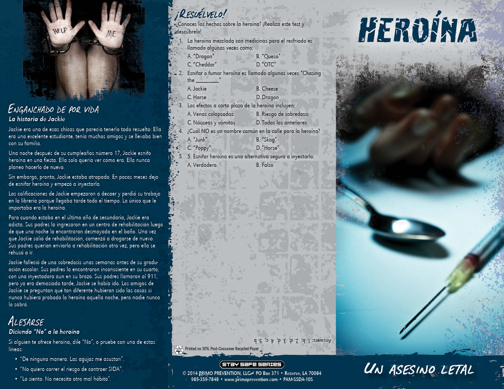 PAM-SSDA-10S-Heroin-SPANISH-FRONT *SPANISH* Heroin: A Killer High Pamphlet - Image 3