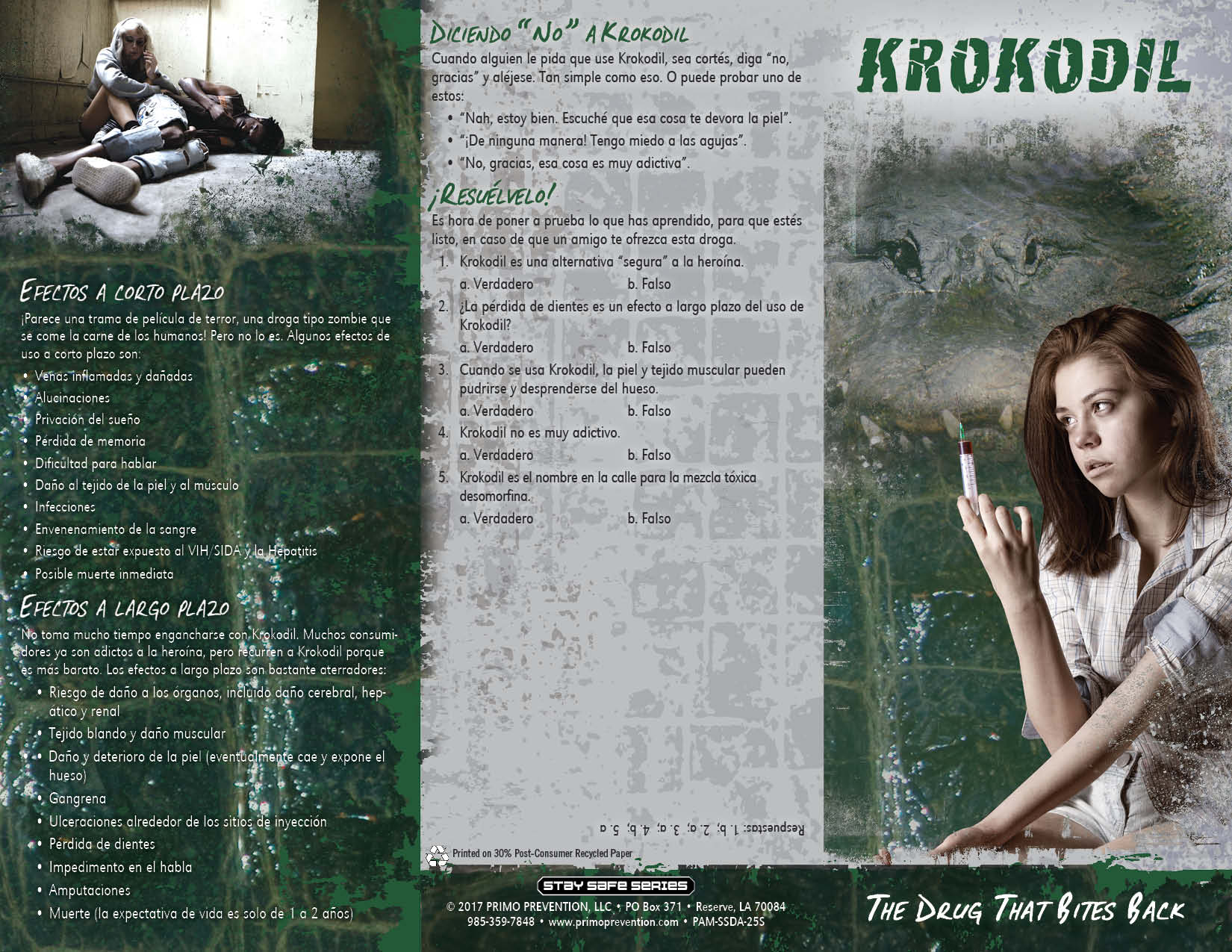PAM-SSDA-25 Krokodil-FRONT *SPANISH* Krokodil: The Drug That Bites Back Pamphlet - Image 3