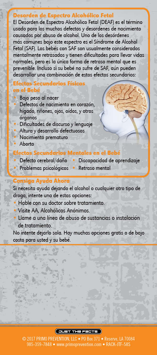 RACK-JTF-58S-Pregnancy and Alcohol-SPAN-BACK *SPANISH* Just the Facts Rack Card: Pregnancy & Alcohol - Image 3