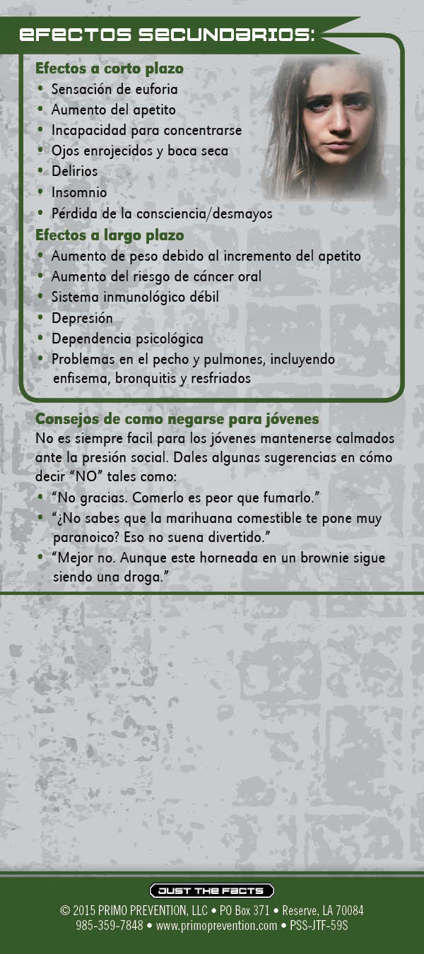 RACK-JTF-59S - Edible Marijuana-SPAN-BACK *SPANISH* Just the Facts Rack Card: Edible Marijuana - Image 3