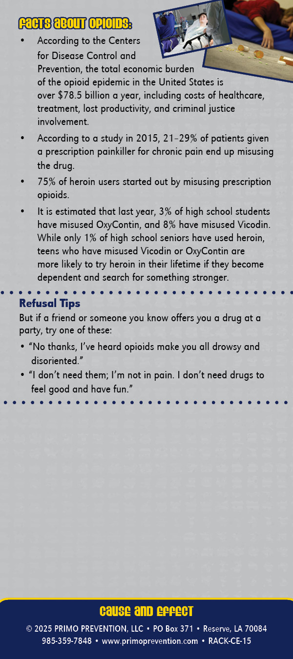 NEW Opioids Cause & Effect BACK Cause & Effect Rack Card: Opioids - Image 3