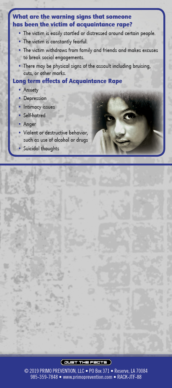 RACK-JTF-88 - Aquaintance Rape & Drugs-back Just the Facts Rack Card: Acquaintance Rape & Drugs - Image 3