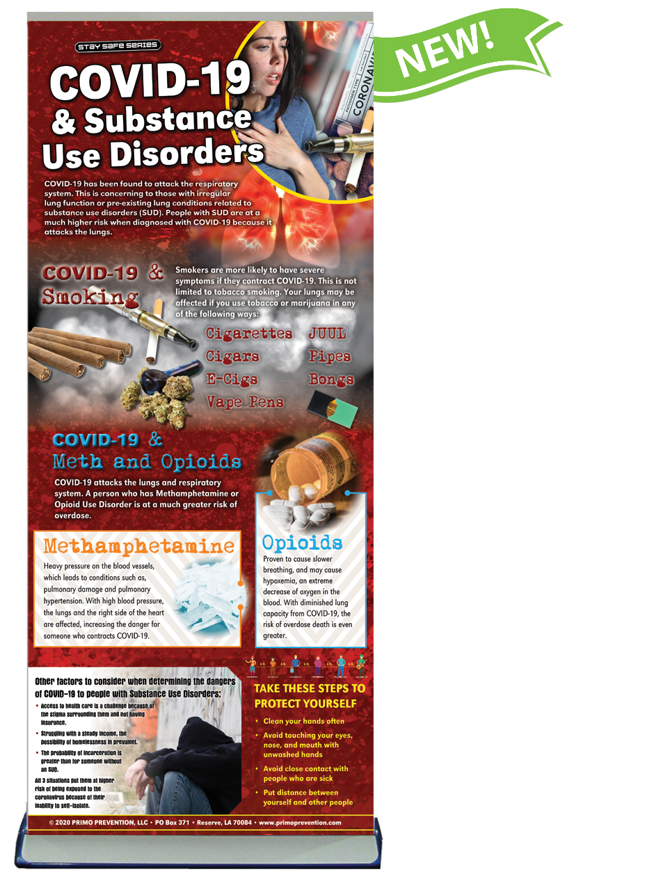 BAN-SSDA-68-COVID-SUDbanner-NEW COVID-19 & Substance Use Disorders Presentation Banner w/Stand - Image 2