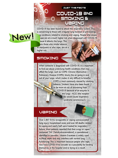 RACK-JTF-93---COVID-19-and-Smoking-Vaping-NEW Just the Facts Rack Card: COVID-19 and Smoking & Vaping