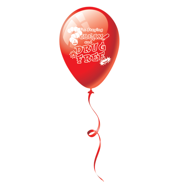 DPM 2020-balloon-WEB I'm Staying Clean and Drug Free 9 inch Latex Balloon