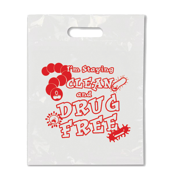 DPM 2020-litter-bag-WEB I'm Staying Clean and Drug Free - Die Cut Handle Litter Bag