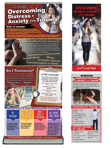 BAN-SSMH-29-PKG-2-Overcoming-Distress Overcoming Distress & Anxiety from Trauma Retractable Presentation Banner, Pamphlet & Rack Card Package