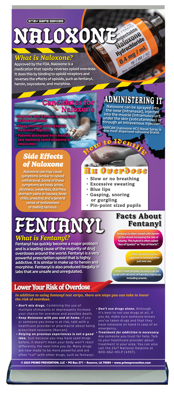 BAN--NALOXONEtND NO LADY Naloxone (Narcan) Presentation Banner w/Stand - Image 2