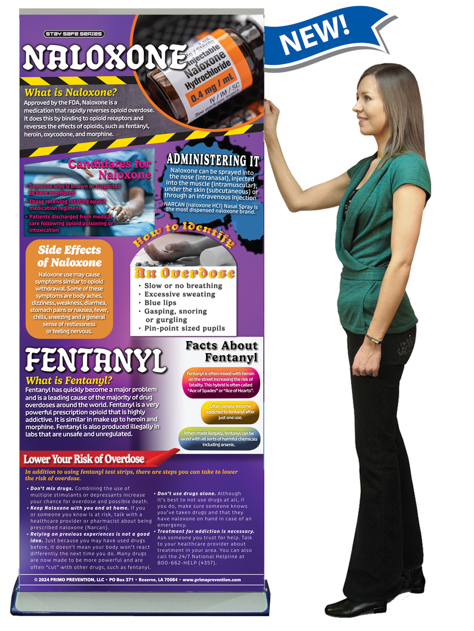 ban -ssda naxalone 75 Naloxone (Narcan) Presentation Banner w/Stand
