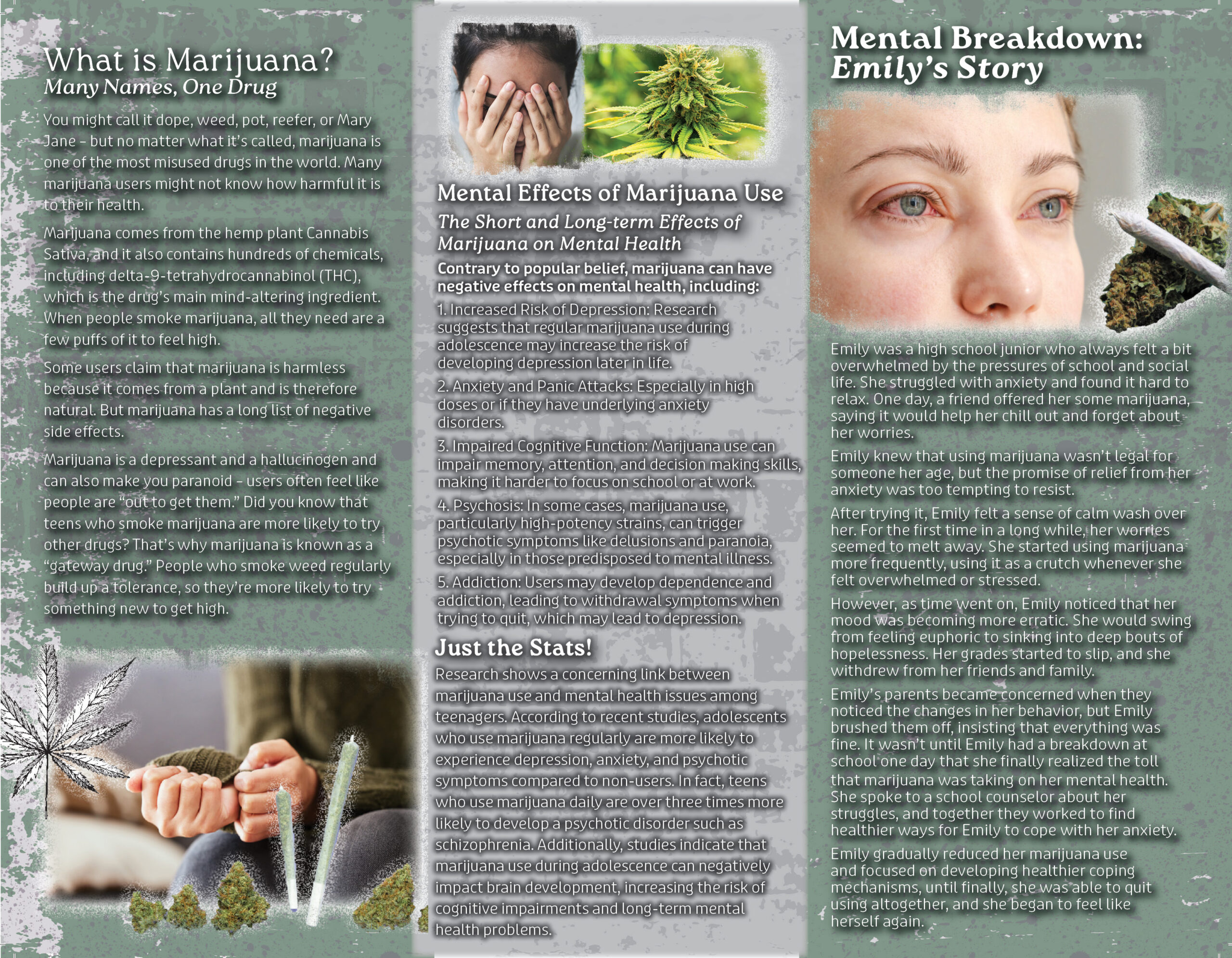 marijuana & mental health2 inside Marijuana and Mental Health Pamphlet - Image 3