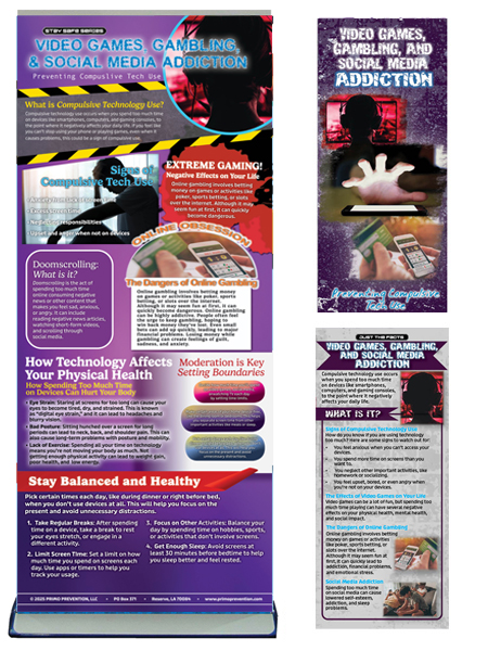 BAN-SSDA-Video Games Package Video Games, Online Gambling & Social Media Addiction Retractable Presentation Banner Package