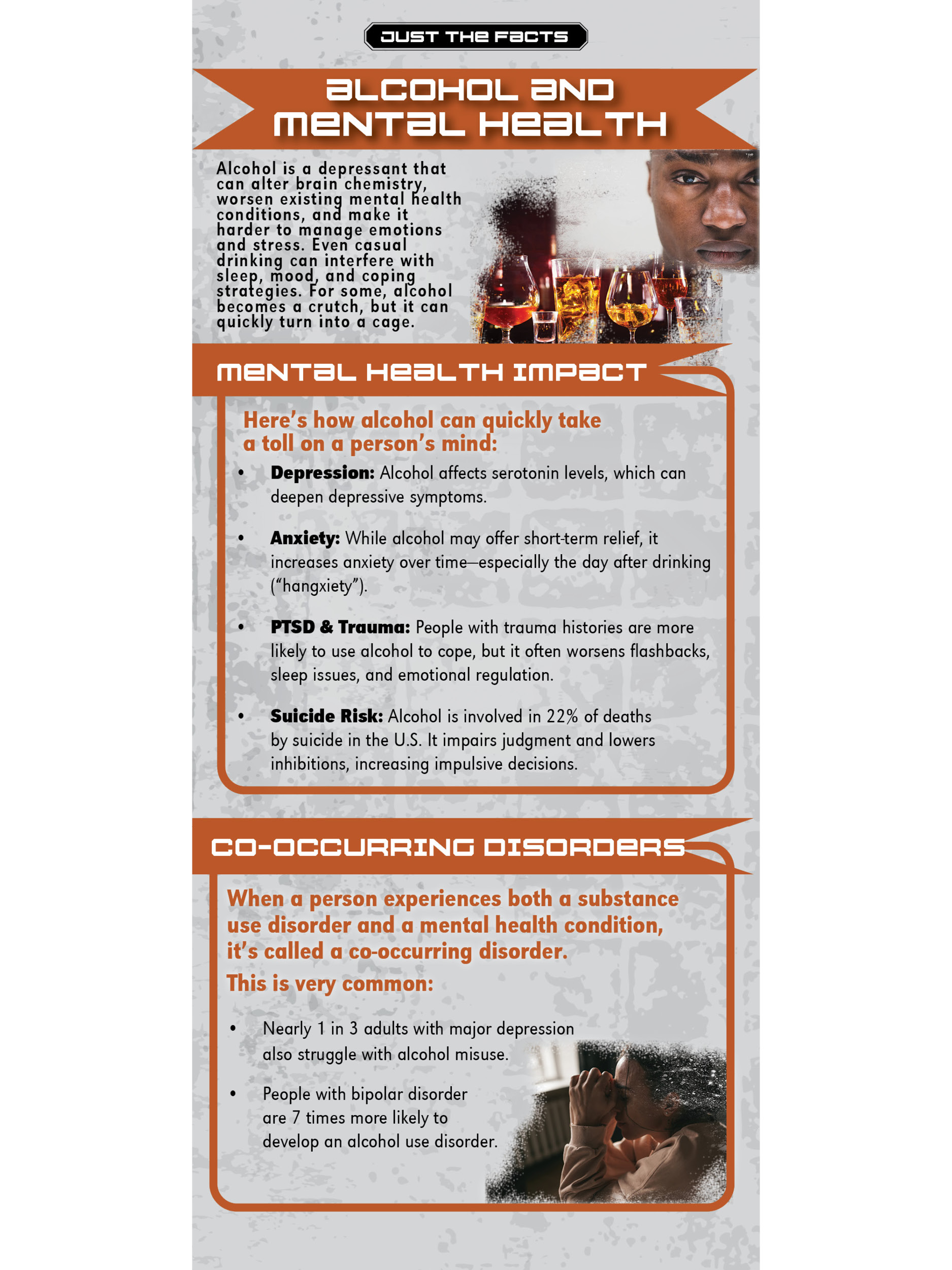 RACK-JTF-106 Alcohol + Mental Health WEB COVER Just the Facts Rack Card: Alcohol & Mental Health