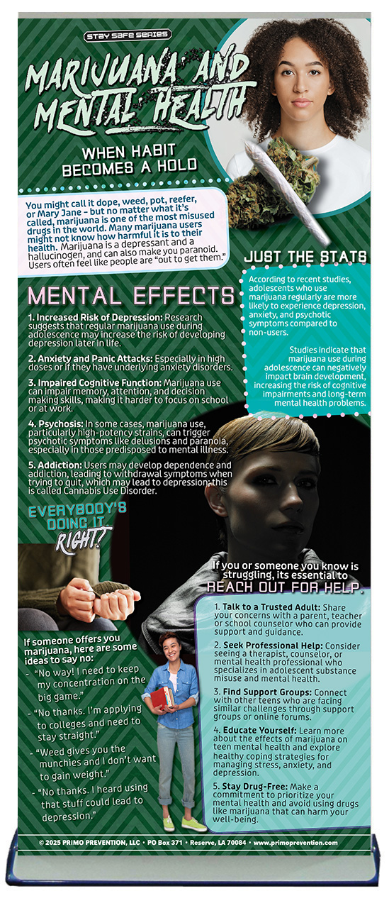BAN-SSDA-84 Marijuana and Mental Health STAND Marijuana & Mental Health Retractable Banner - Image 2