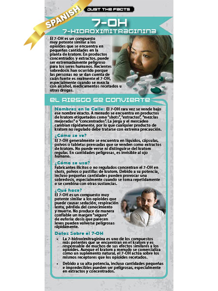 RACK-JTF-111S 7-OH WEB COVER SPANISH SPANISH Just the Facts Rack Card: 7-OH (7 Hydroxymitragynine)