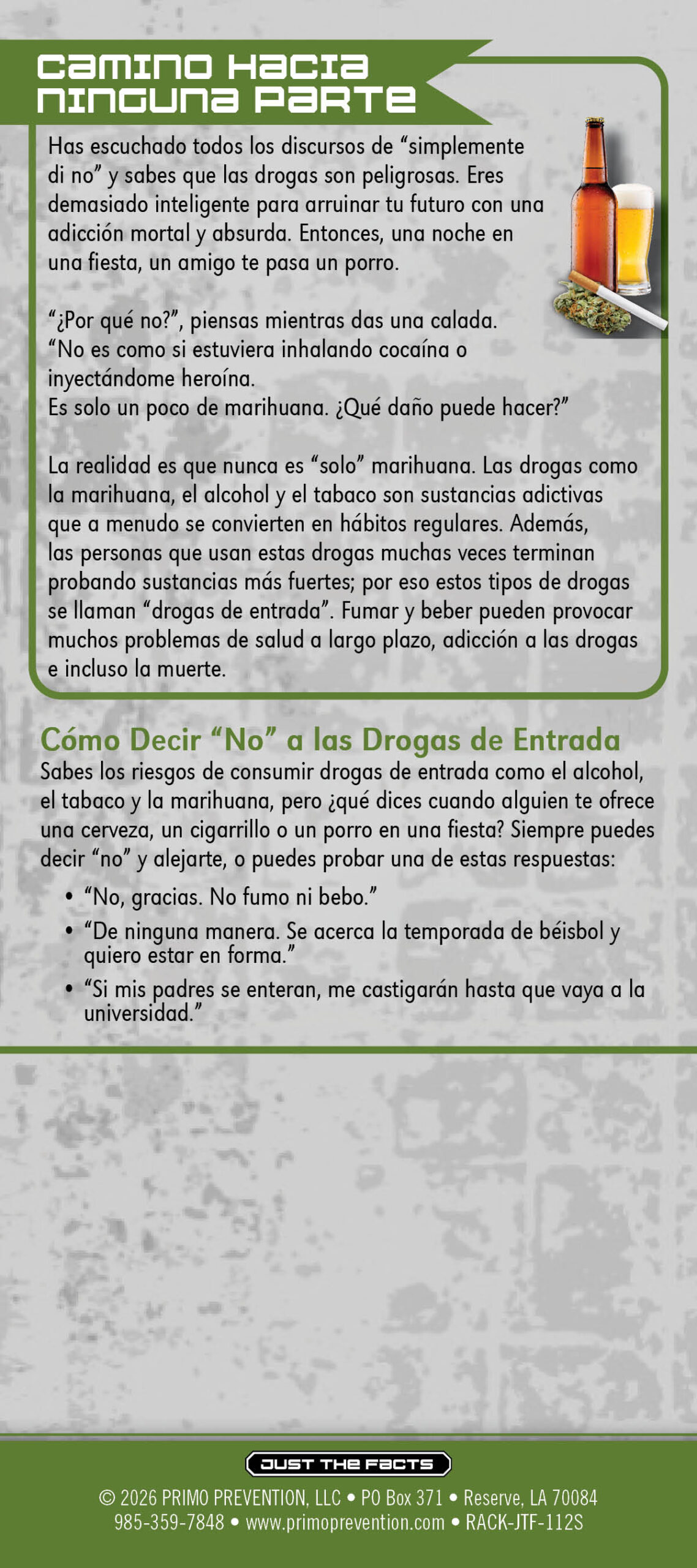 RACK-JTF-112S Gateway Drugs2 SPANISH Just the Facts Rack Card: Gateway Drugs - Image 3