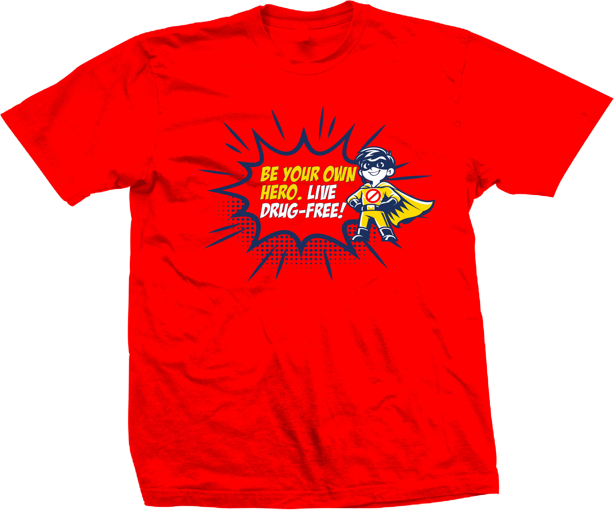 DPM 2026 shirt mockup - youth WEB File Be Your Own Hero. Live Drug-Free! T-Shirt (Version 2)