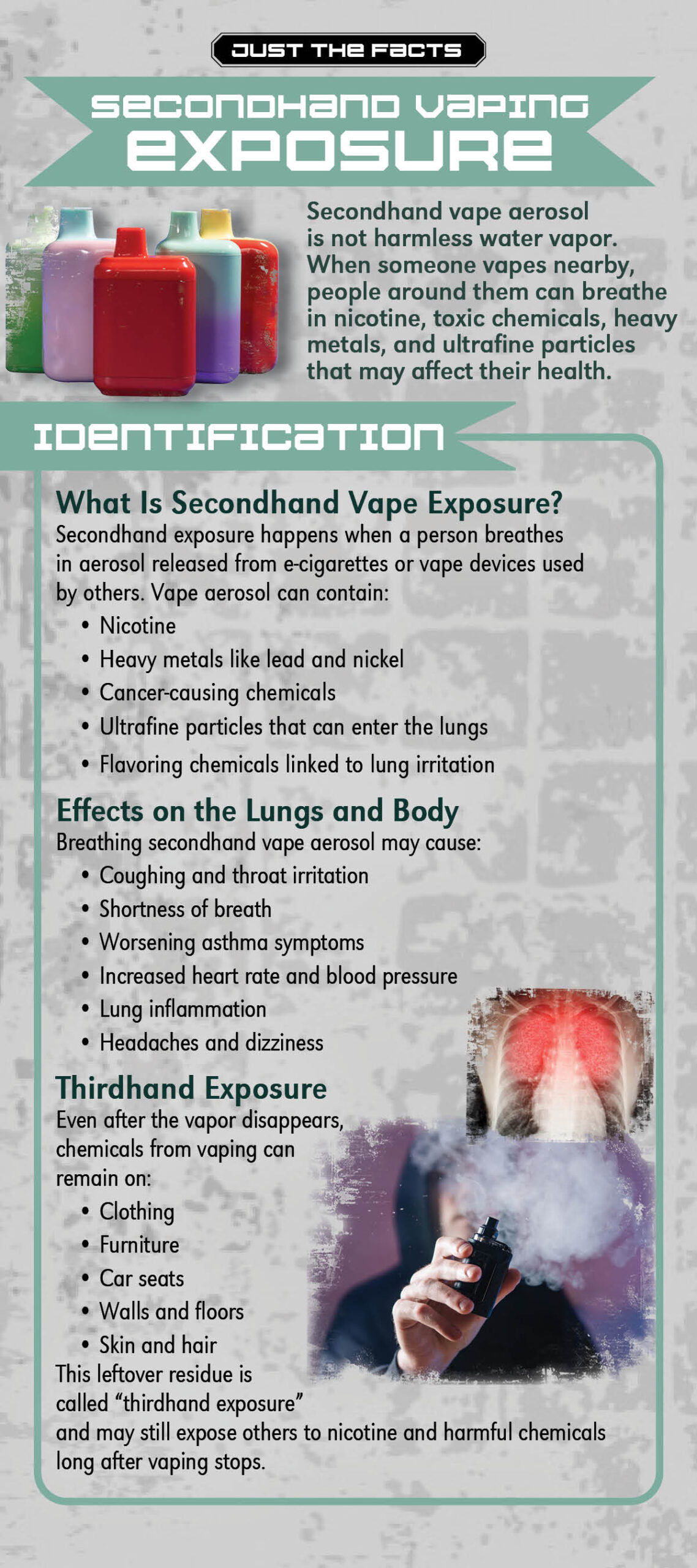 RACK-JTF-113 Secondhand Vape Exposure Just the Facts Rack Card: Secondhand Vaping Exposure - Image 2