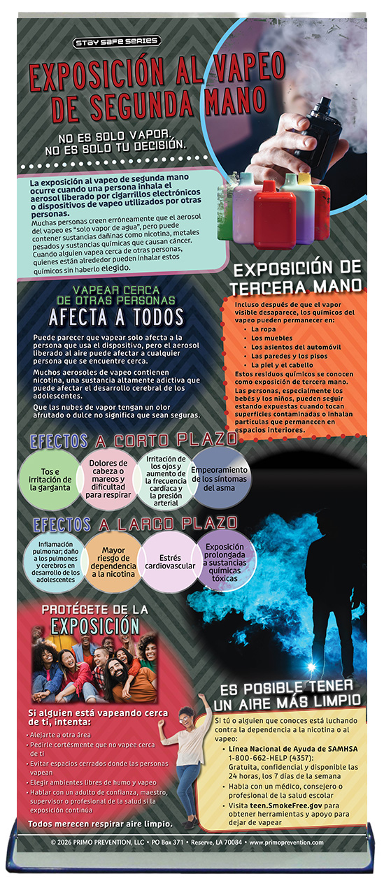 BAN-SSDA-84S Secondhand Vaping Exposure STAND SPANISH Secondhand Vaping Exposure Retractable Banner - Image 2