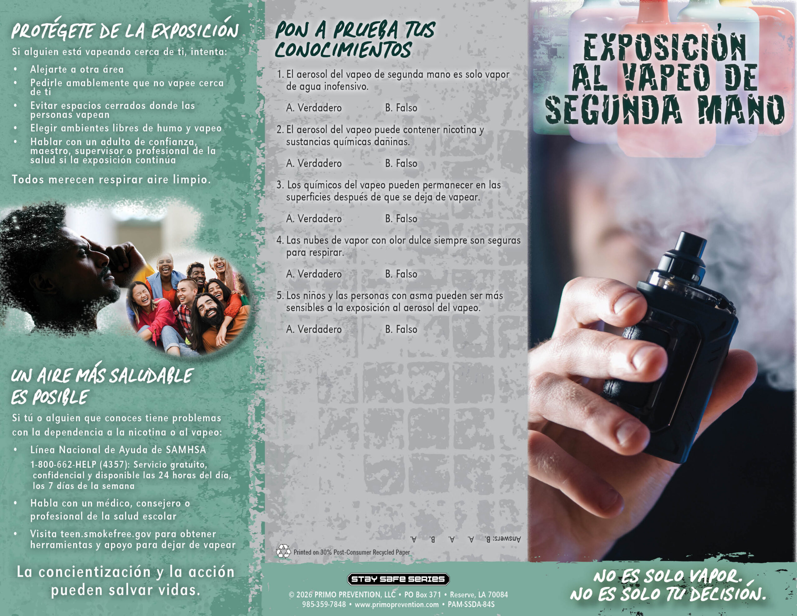 PAM-SSDA-84S Secondhand Vaping Exposure SPANISH Secondhand Vaping Exposure Retractable Banner Package - Image 3