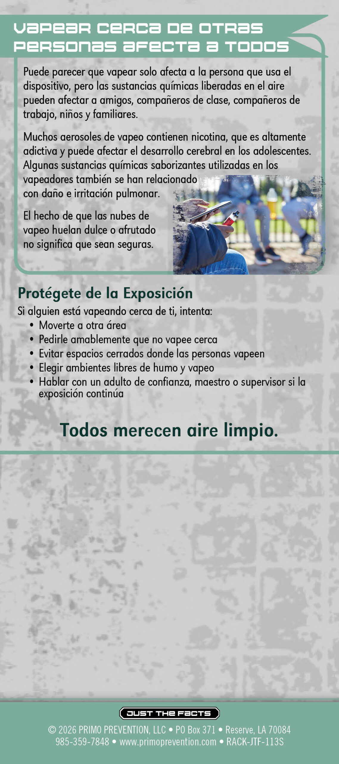RACK-JTF-113S Secondhand Vape Exposure2 SPANISH Secondhand Vaping Exposure Retractable Banner Package - Image 6